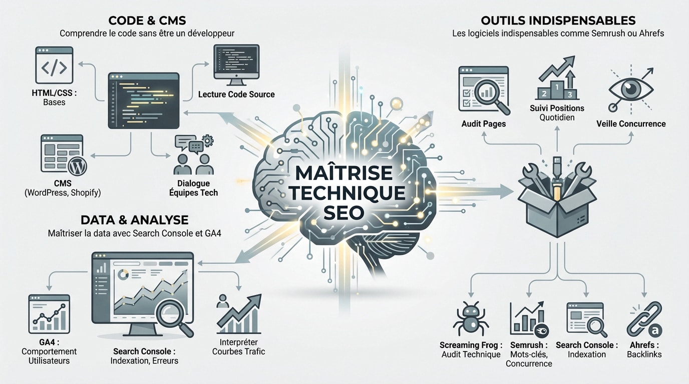 Maîtrise technique SEO : code, données et outils indispensables