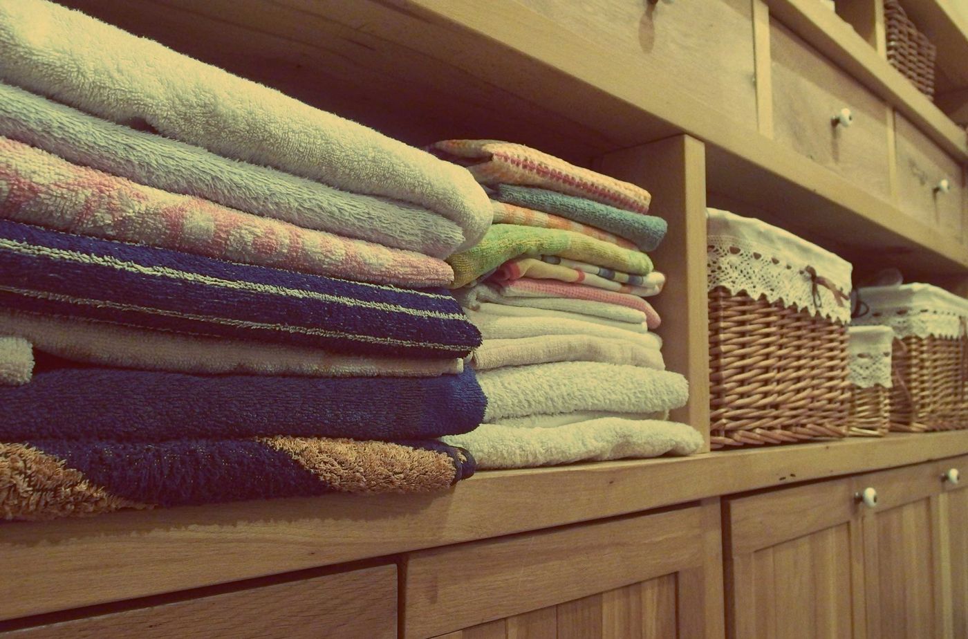 Linge de maison propre et rangé